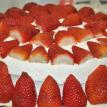 Pastel de Tres Leches Cake with strawberries